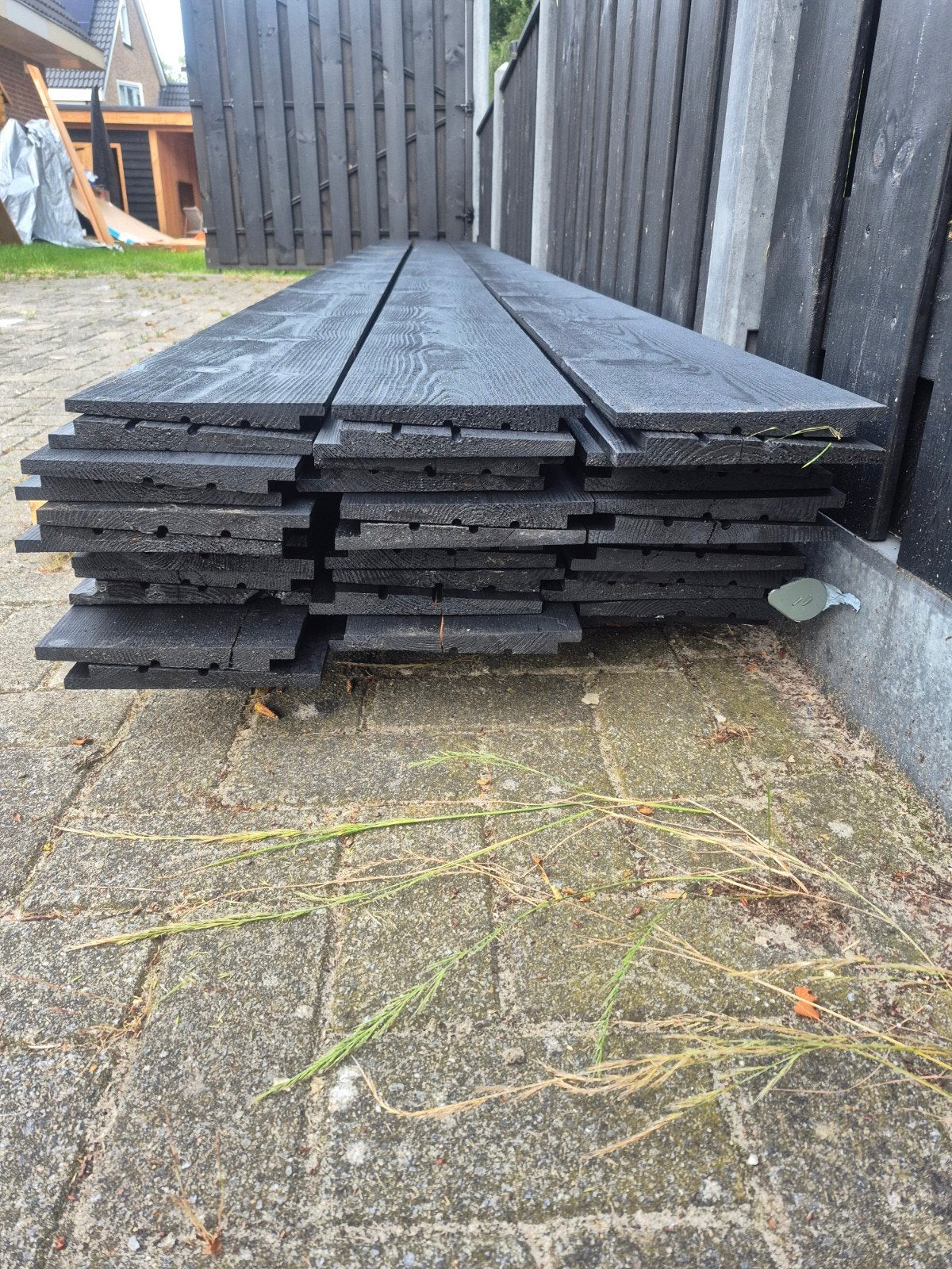 Zweeds rabat Douglas hout 5,40m 36 stuks, Nieuw, Ophalen of Verzenden, Plank, 300 cm of meer