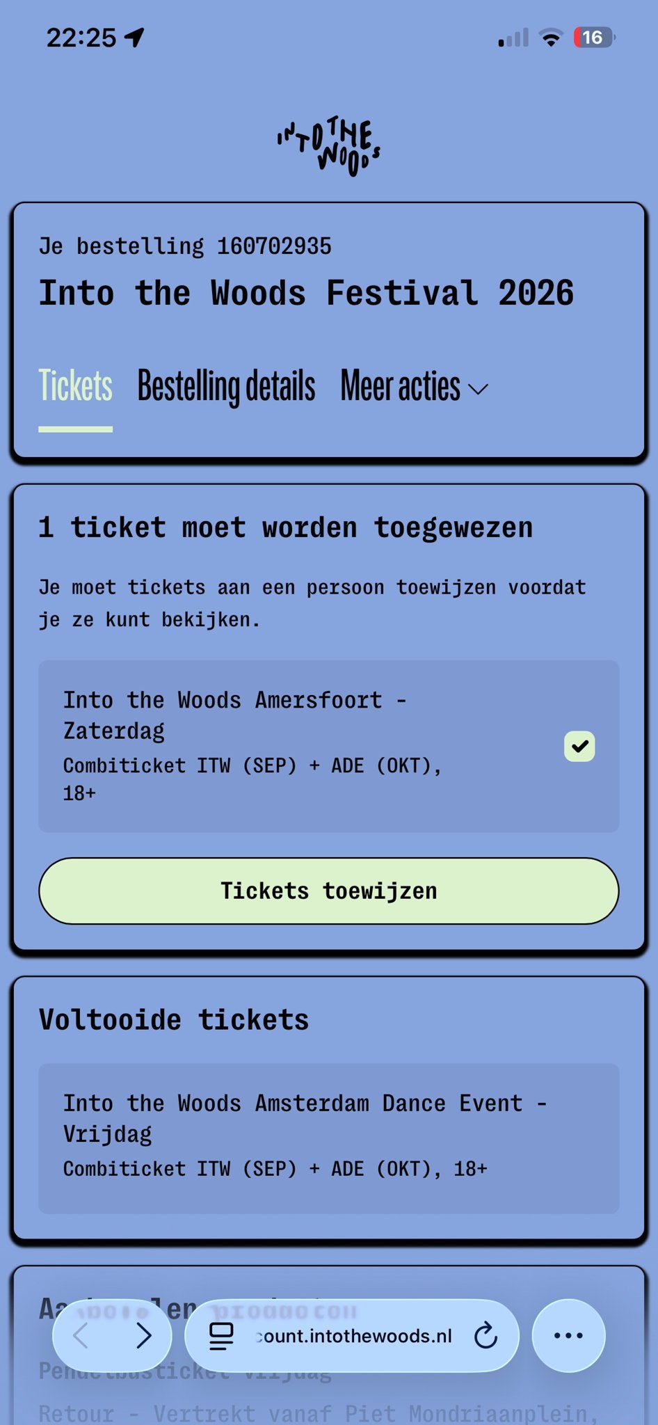 Into the woods combi zaterdag sep + ADE okt, Tickets en Kaartjes, Eén persoon