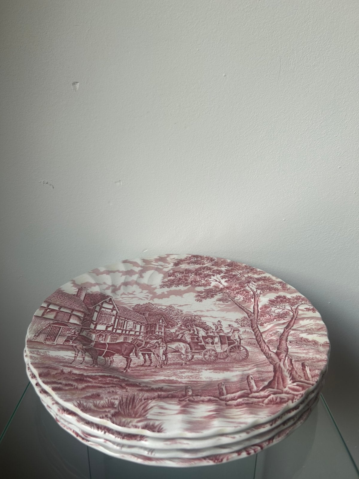 Dinerborden Myott Royal Mail (roze, 4st), Ophalen of Verzenden