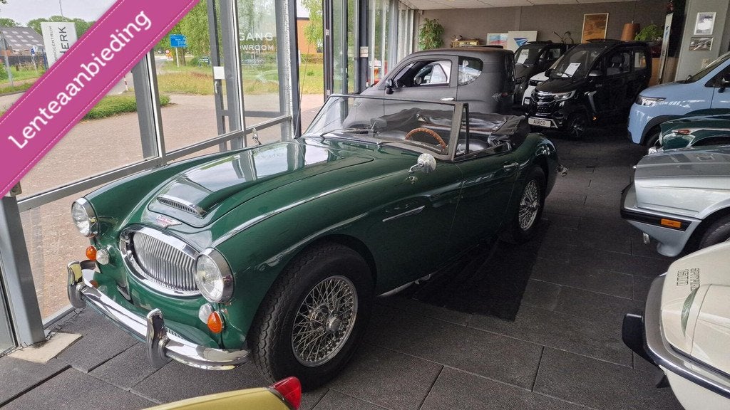 Austin-healey 3000 BJ8 serie 2/ chroomspaakwielen/ overdrive, Auto's, Oldtimers, Zwart, 4 stoelen, Leder, Bedrijf