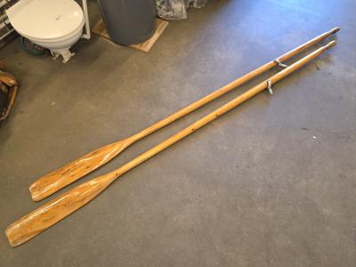 Set houten peddels inclusief dollen