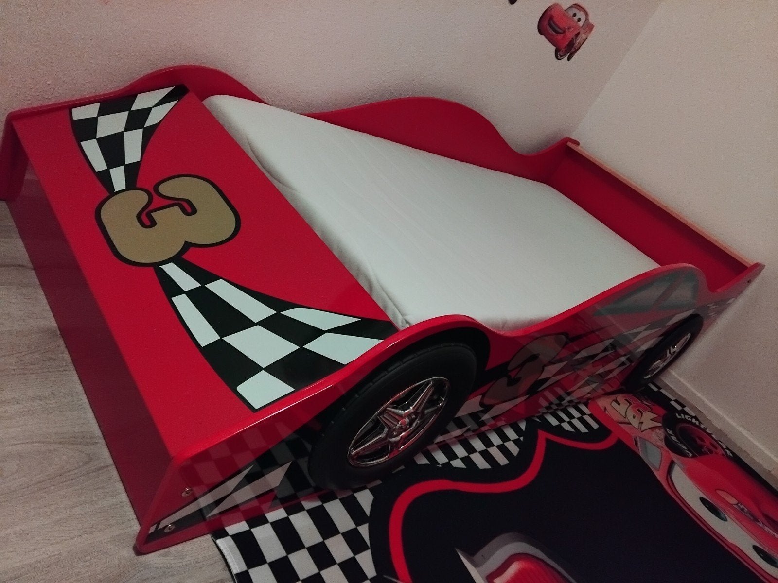Cars Peuterbed met matras en opbergruimte, Kinderen en Baby's, Kinderkamer | Bedden, Ophalen, Gebruikt, 70 tot 85 cm, 140 tot 160 cm