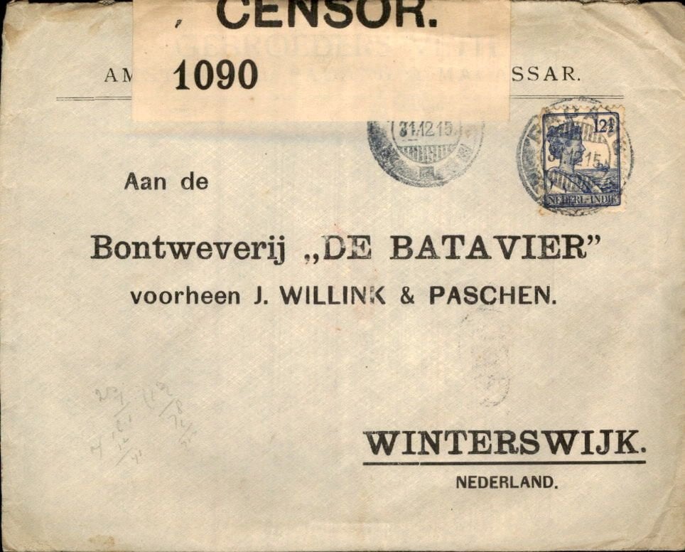 Nederlands Indië - Reclame Bontweverij Batavier Winterswijk, Verzenden, Envelop