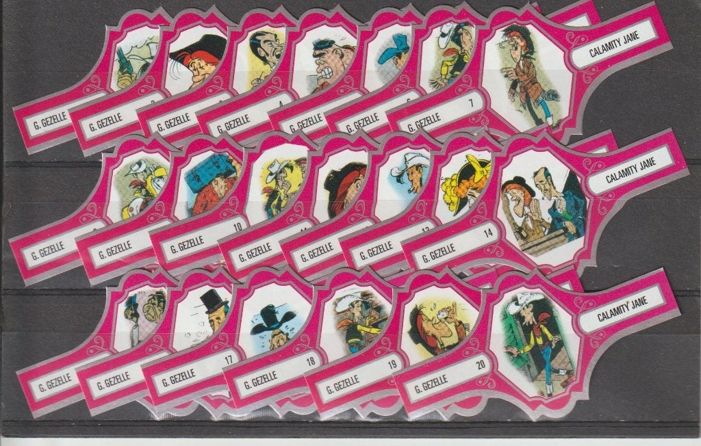 reeks  4  lucky luke  1-20   sigarenbanden, Ophalen of Verzenden, Zo goed als nieuw, Sigarenbandjes