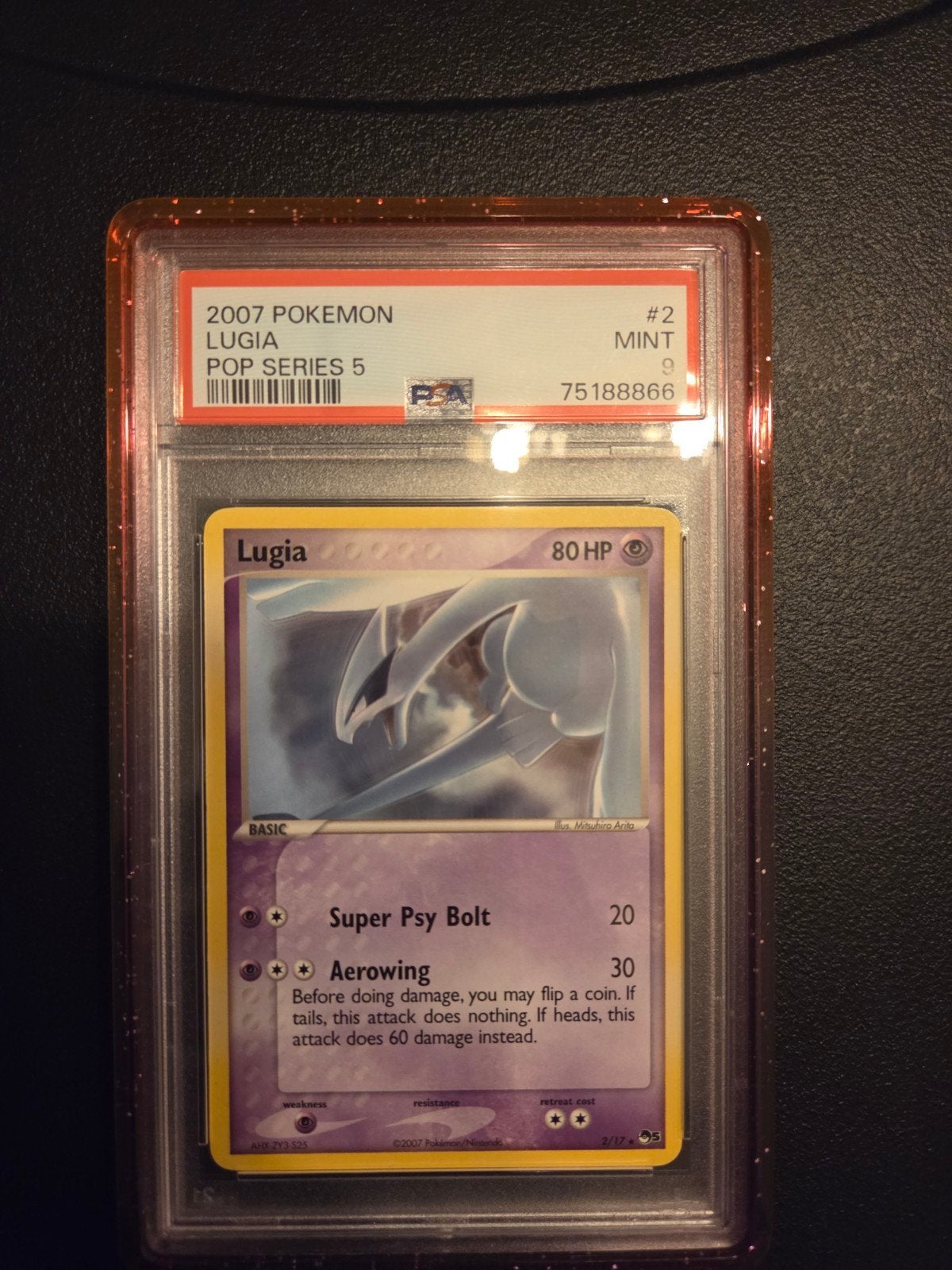 2007 Pokemon Lugia POP Series 5 PSA 9 MINT, Ophalen of Verzenden, Zo goed als nieuw, Losse kaart