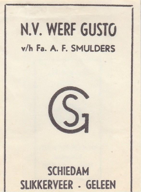 werf Gusto Schiedam Slikkerveer Geleen - A Smulders, Verzamelen, Ophalen of Verzenden