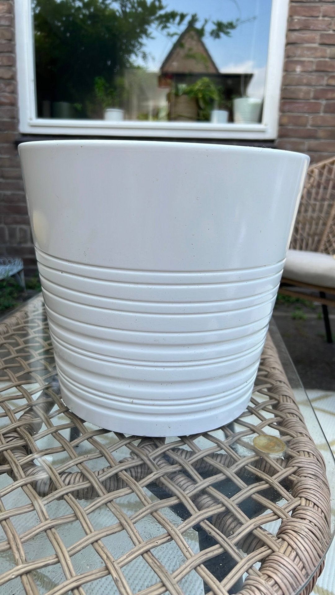 Ikea Muskot bloempot 27 cm, Ophalen, Steen, Minder dan 30 cm, Rond