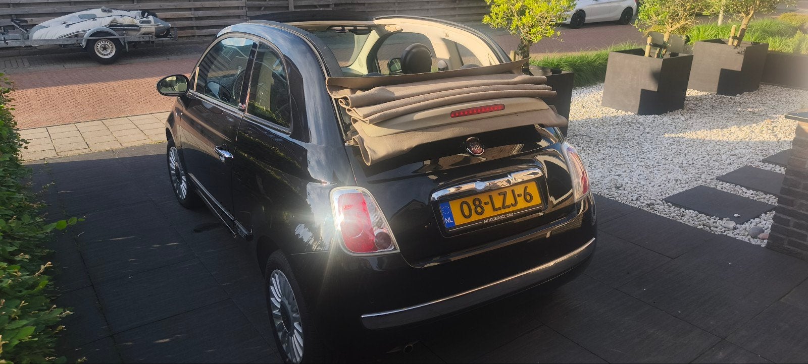 Fiat 500 1.2 automaat Cabrio 2010 Zwart acc, 4 cilinders, Zwart, Particulier, 915 kg