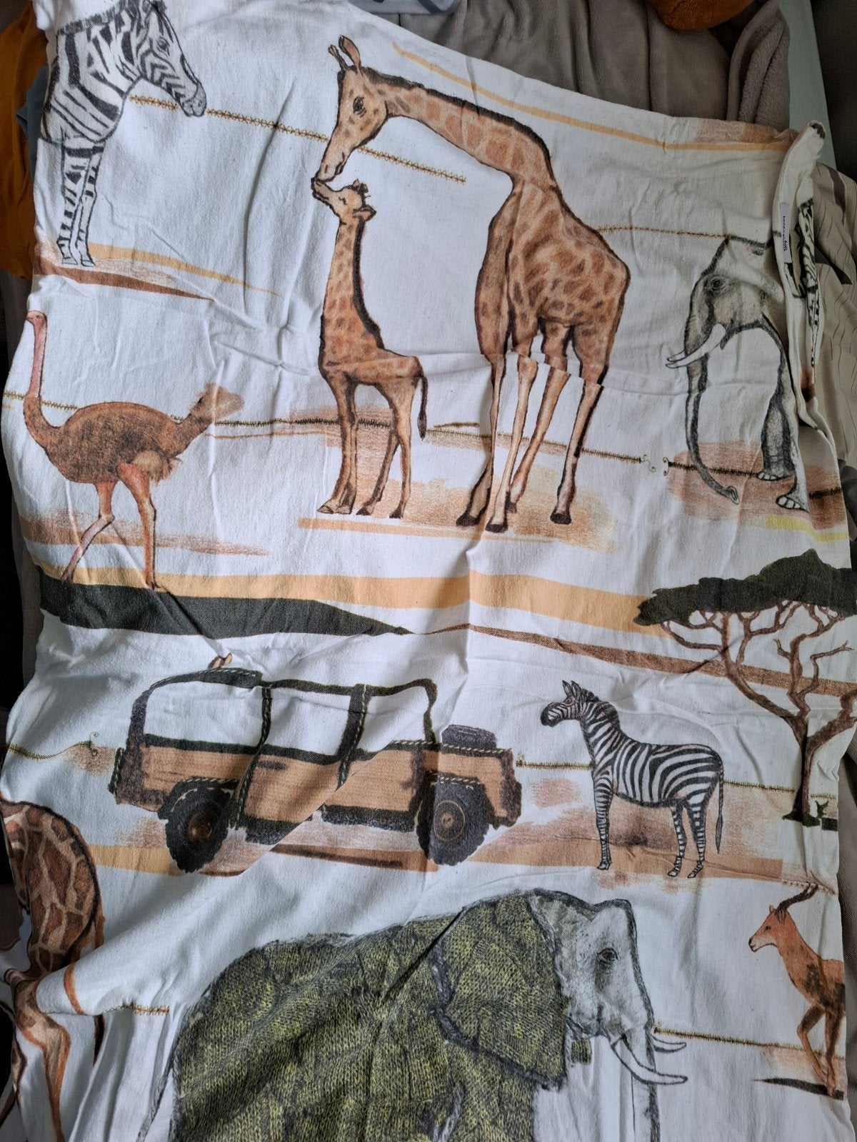 Dekbedhoes.flanel 130x95. Safari., Ophalen of Verzenden, Jongetje of Meisje, Dekbedovertrek