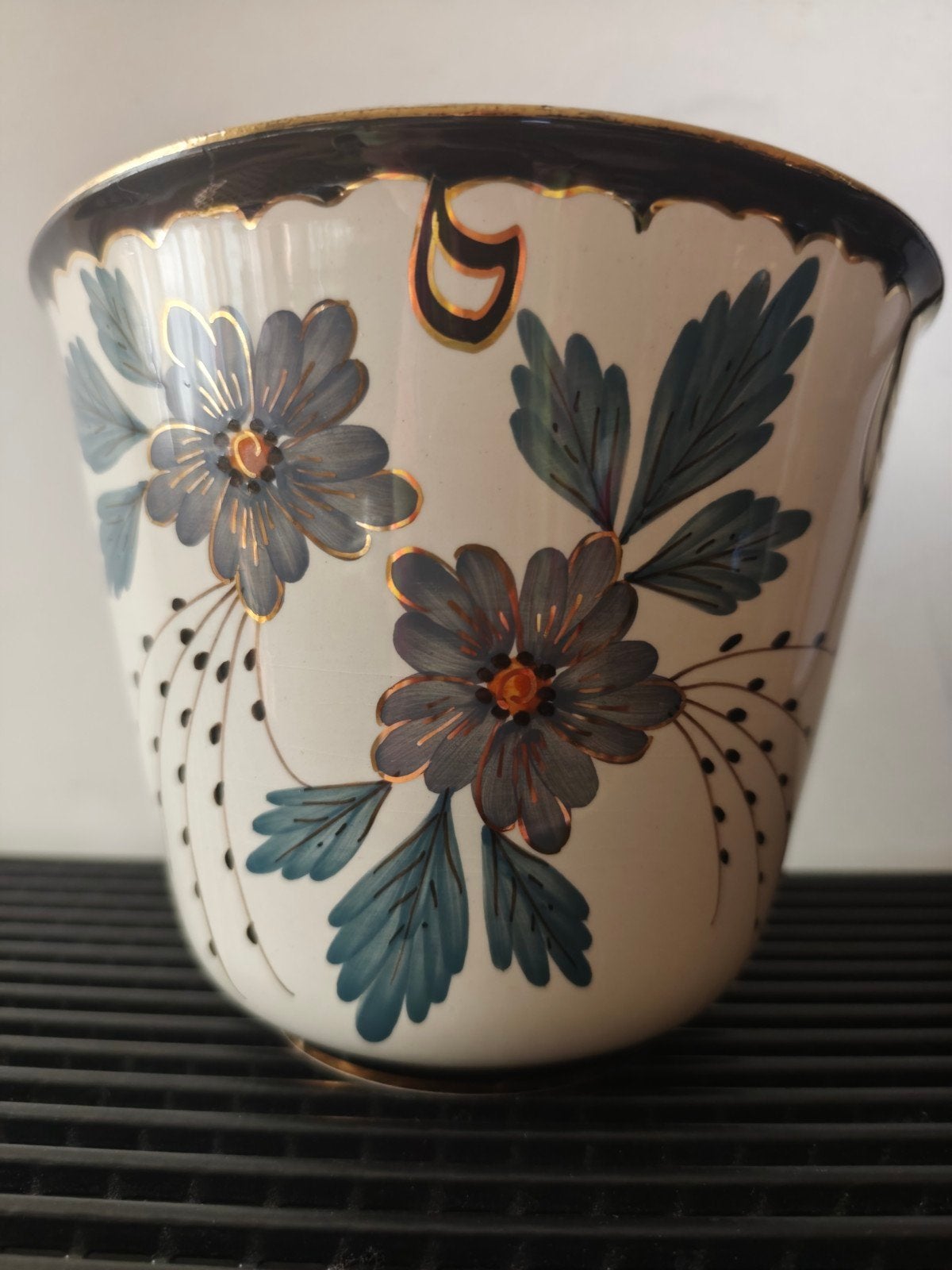 Flora Gouda Holland Charme midcentury bloempot, 16 cm hoog, Gebruikt, Rond, Binnen, Ophalen of Verzenden