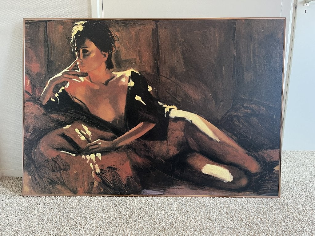 Professioneel ingelijst Nico Vrielink schilderij (zeefdruk), Ophalen