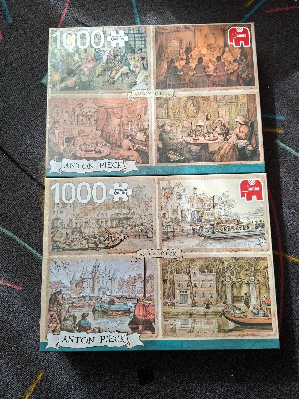2x Jumbo Anton Pieck Legpuzzel, Hobby en Vrije tijd, Ophalen of Verzenden, 500 t/m 1500 stukjes, Nieuw, Legpuzzel