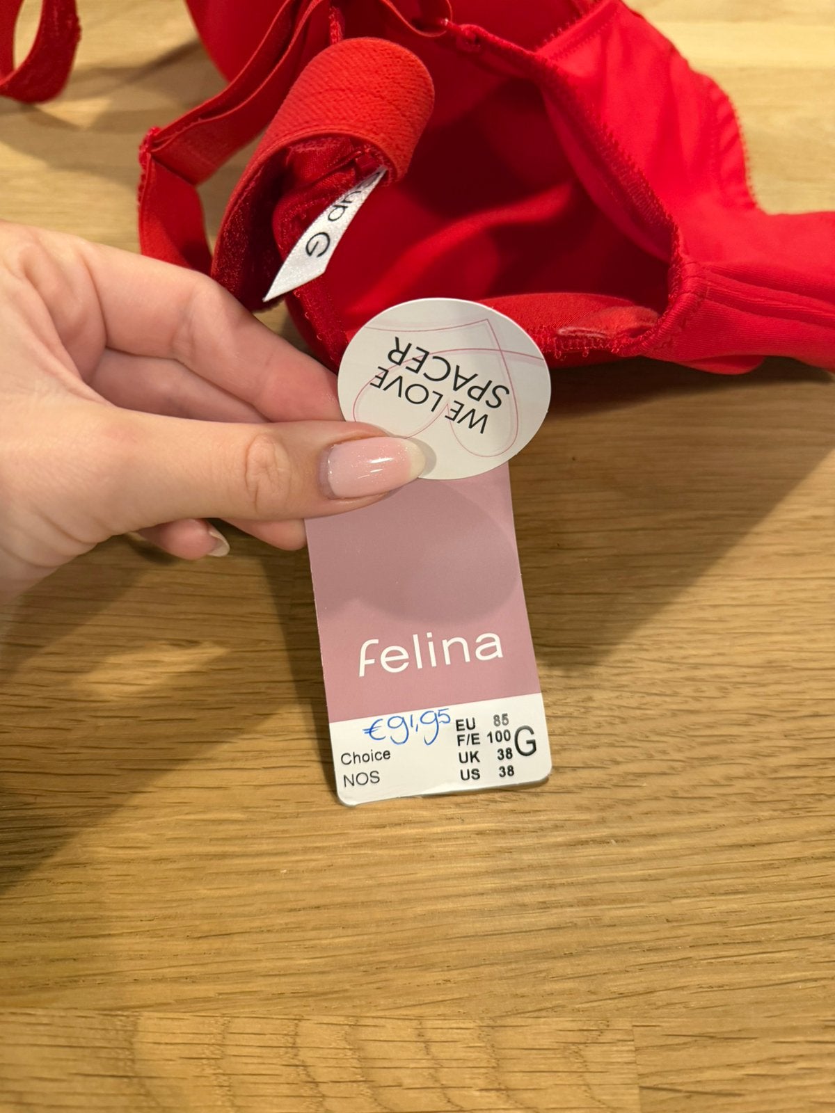 Felina bh 85G, 90E, 95E NIEUW!! Nieuwprijs €91,95 nu 20%, Ophalen of Verzenden, Rood, BH