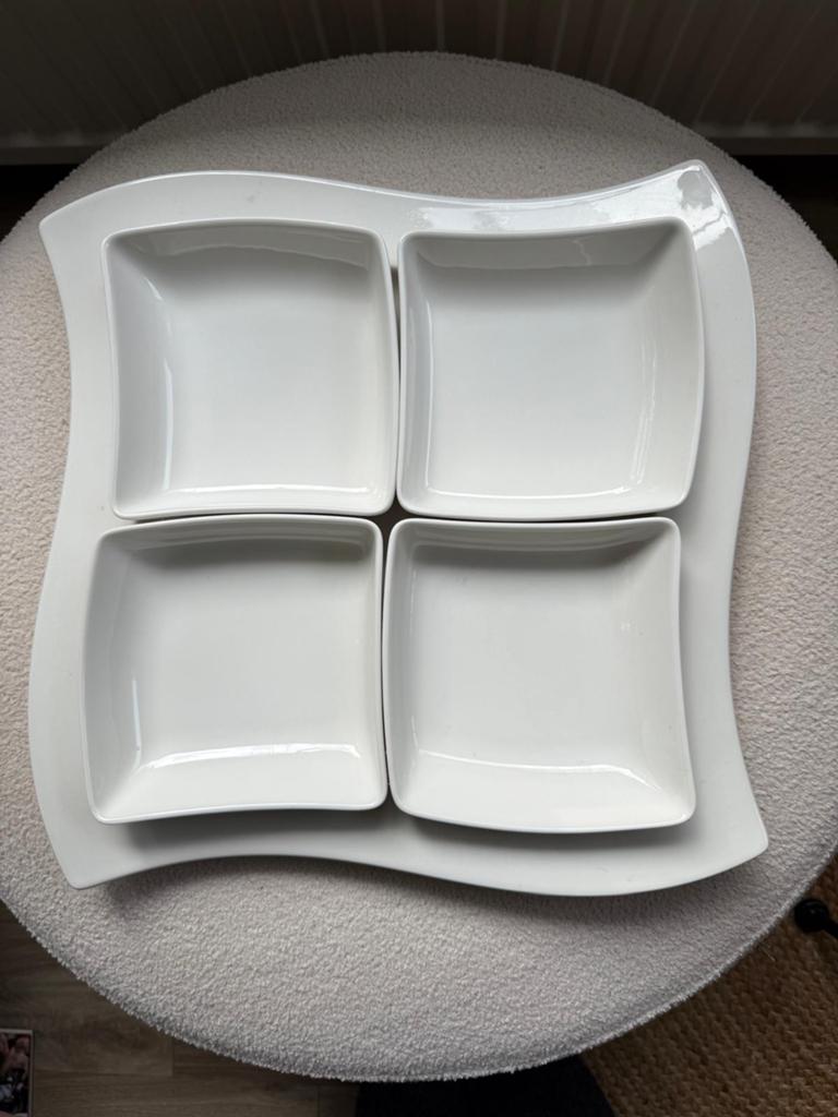 Villeroy&boch New Wave - hapjes plateau - 4 schaaltjes, Huis en Inrichting, Keuken | Servies, Ophalen of Verzenden, Overige stijlen