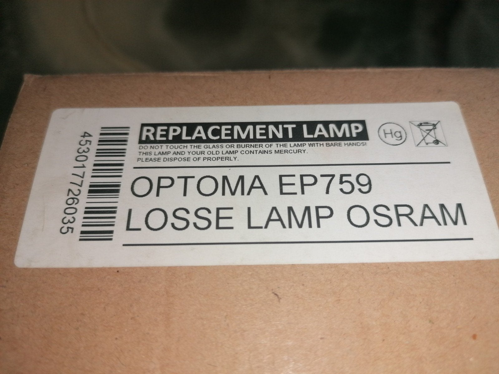 Philips UHP 300W Beamerlamp voor Optoma EP759, Ophalen
