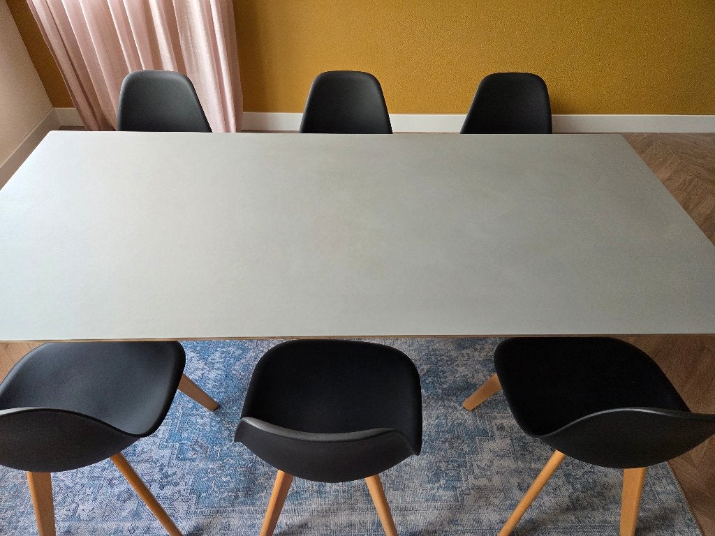 HAY CPH 30 eettafel 200x90 cm + 6 zwarte stoelen, Ophalen, Scandinavisch design, Gebruikt, Eikenhout