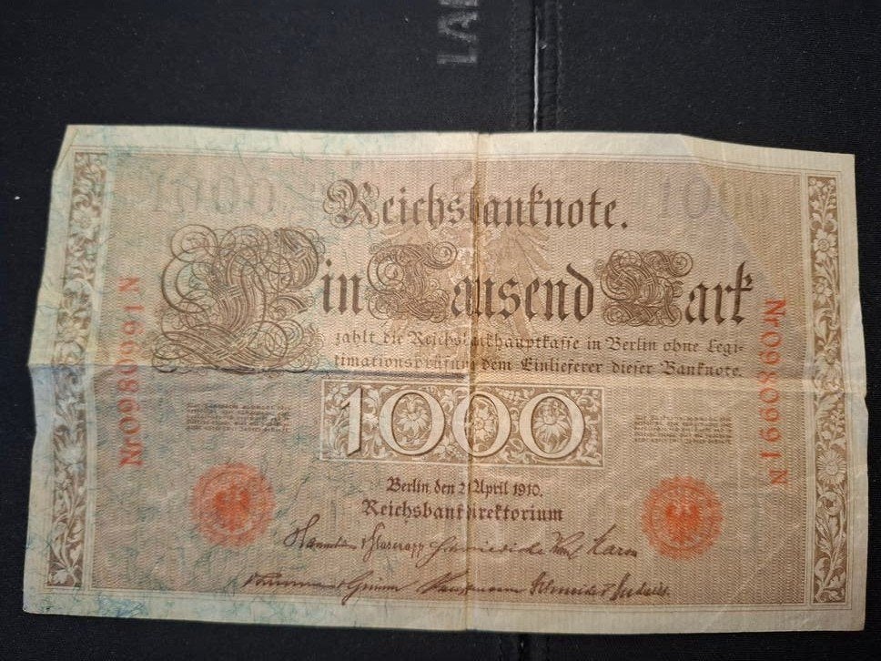 Duits 1000 Mark biljet uit 1910 - Onbeschadigd, Postzegels en Munten, Bankbiljetten | Europa | Niet-Eurobiljetten, Ophalen of Verzenden