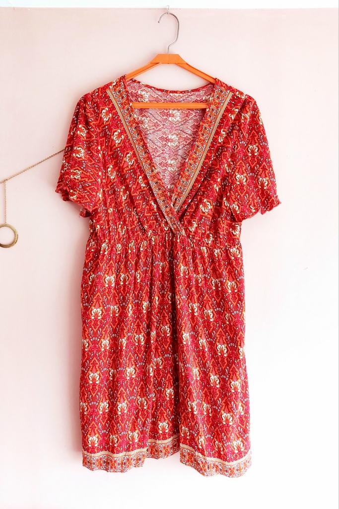 Mooi luchtig zomerjurkje maat 1XL, boho-India-eclectisch, Ophalen of Verzenden, Zo goed als nieuw, Maat 38/40 (M)