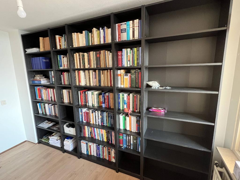 IKEA BILLY boekenkast 320cm zwartbruin—5 kasten, Huis en Inrichting, Ophalen, Overige materialen, Gebruikt, 200 cm of meer