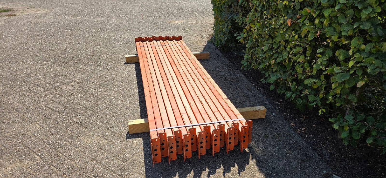 Mecalux liggers palletstelling , magazijnstelling , stelling, Ophalen, Gebruikt, IJzer
