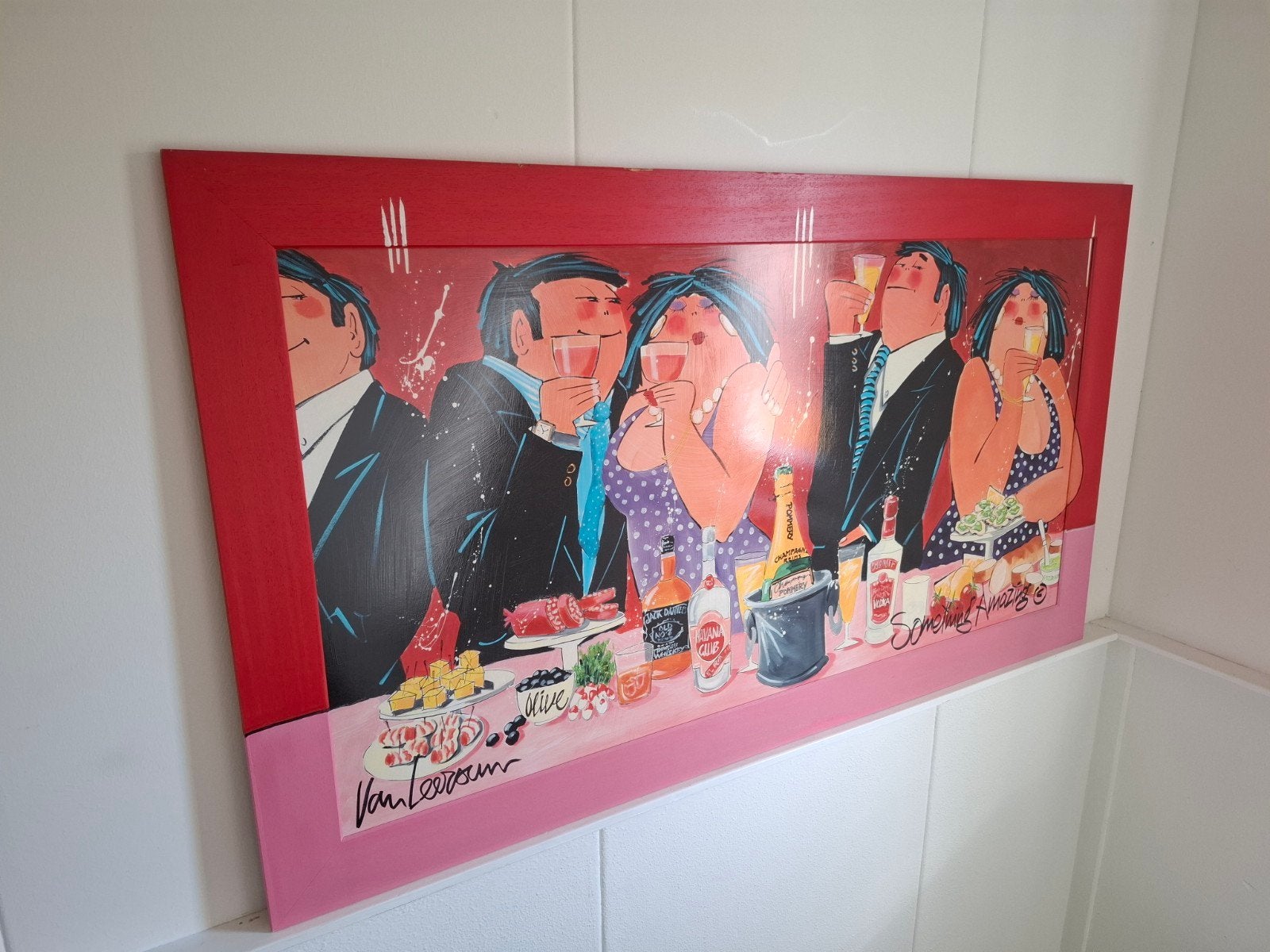 Vrolijk schilderij 'Something Amazing' van Van Leersum, Antiek en Kunst, Ophalen of Verzenden