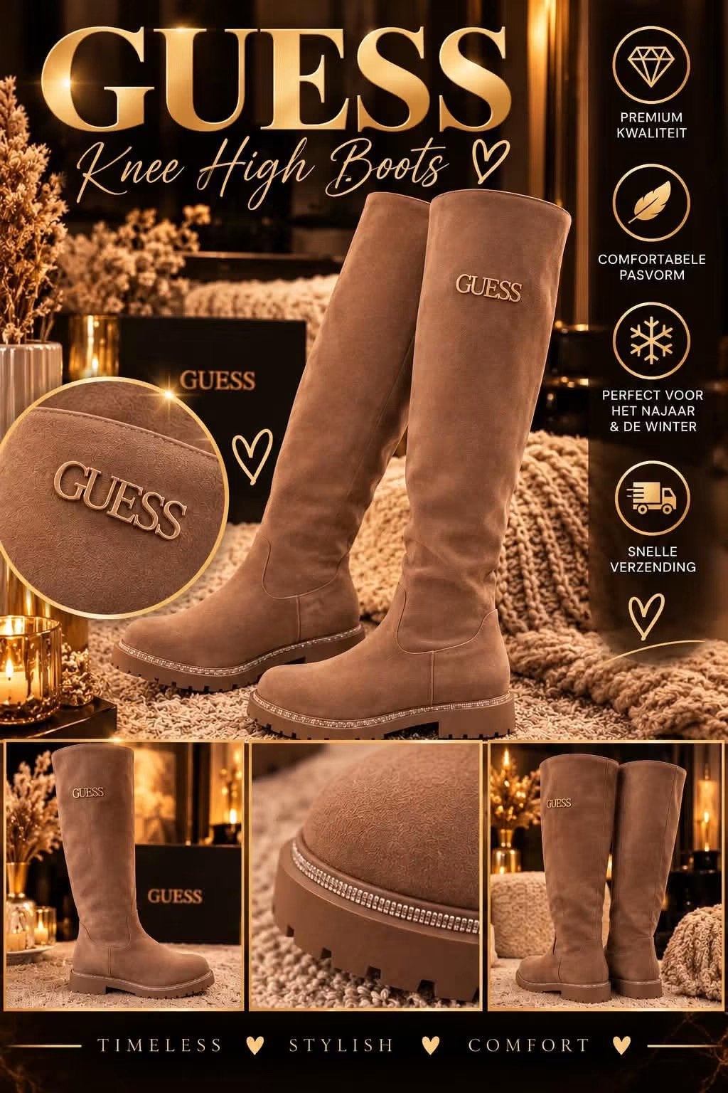 Overknee laarzen maat 39, Ophalen of Verzenden, Nieuw, Beige, Hoge laarzen