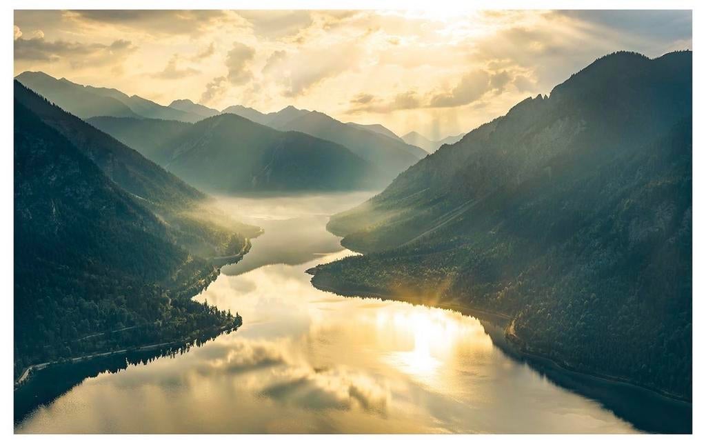 Fotobehang Komar Gold Mountains 400x250 cm nieuw, Ophalen, 10 tot 25 m², Geel