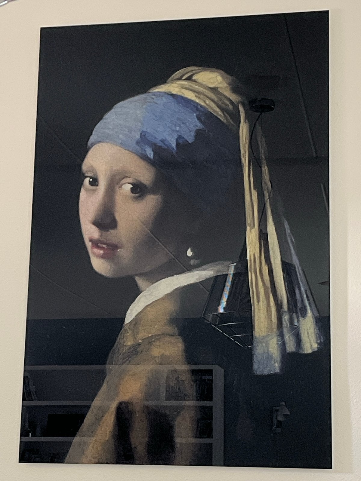 Meisje met de parel reproductie 80x120 cm, Ophalen, Portret of Personen, Overige ondergronden, Klassiek