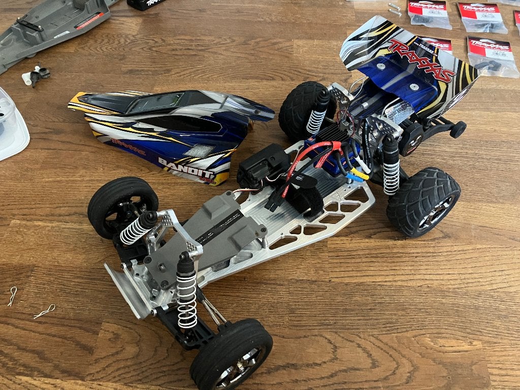 Traxxas Bandit VXL Brushless, Aluminium Chassis Upgrade, Hobby en Vrije tijd, Modelbouw | Radiografisch | Auto's, Elektro, Gebruikt