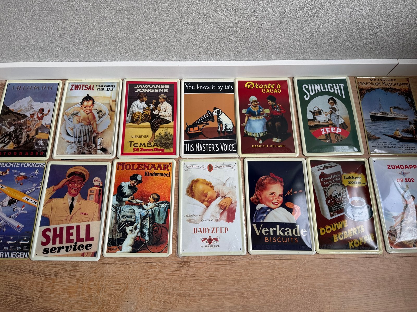 Vintage Serie Nostaligische Reclameborden, Ophalen of Verzenden, Gebruikt, Reclamebord