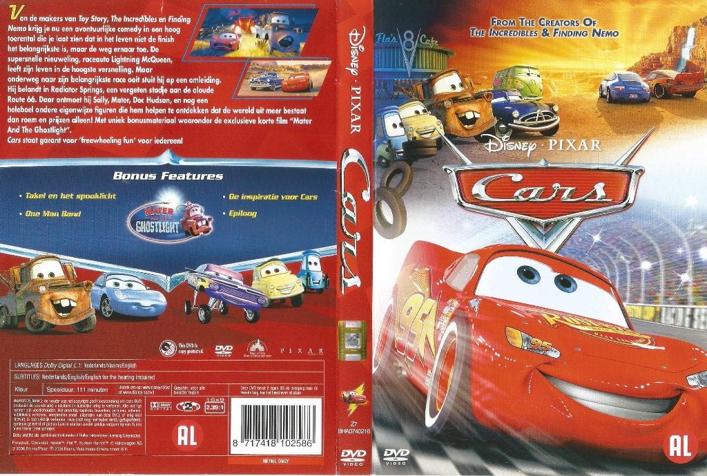 DVD Disney Pixar Cars, Animatie, Ophalen of Verzenden, Zo goed als nieuw, Alle leeftijden