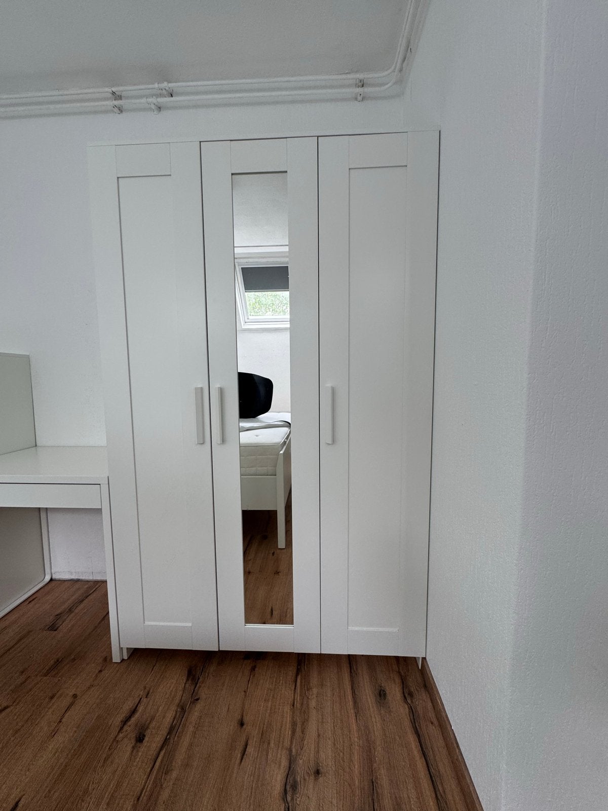 IKEA BRIMNES Kledingkast met 3 deuren, wit, 117x50x190 cm, Ophalen, Gebruikt, 100 tot 150 cm, 150 tot 200 cm
