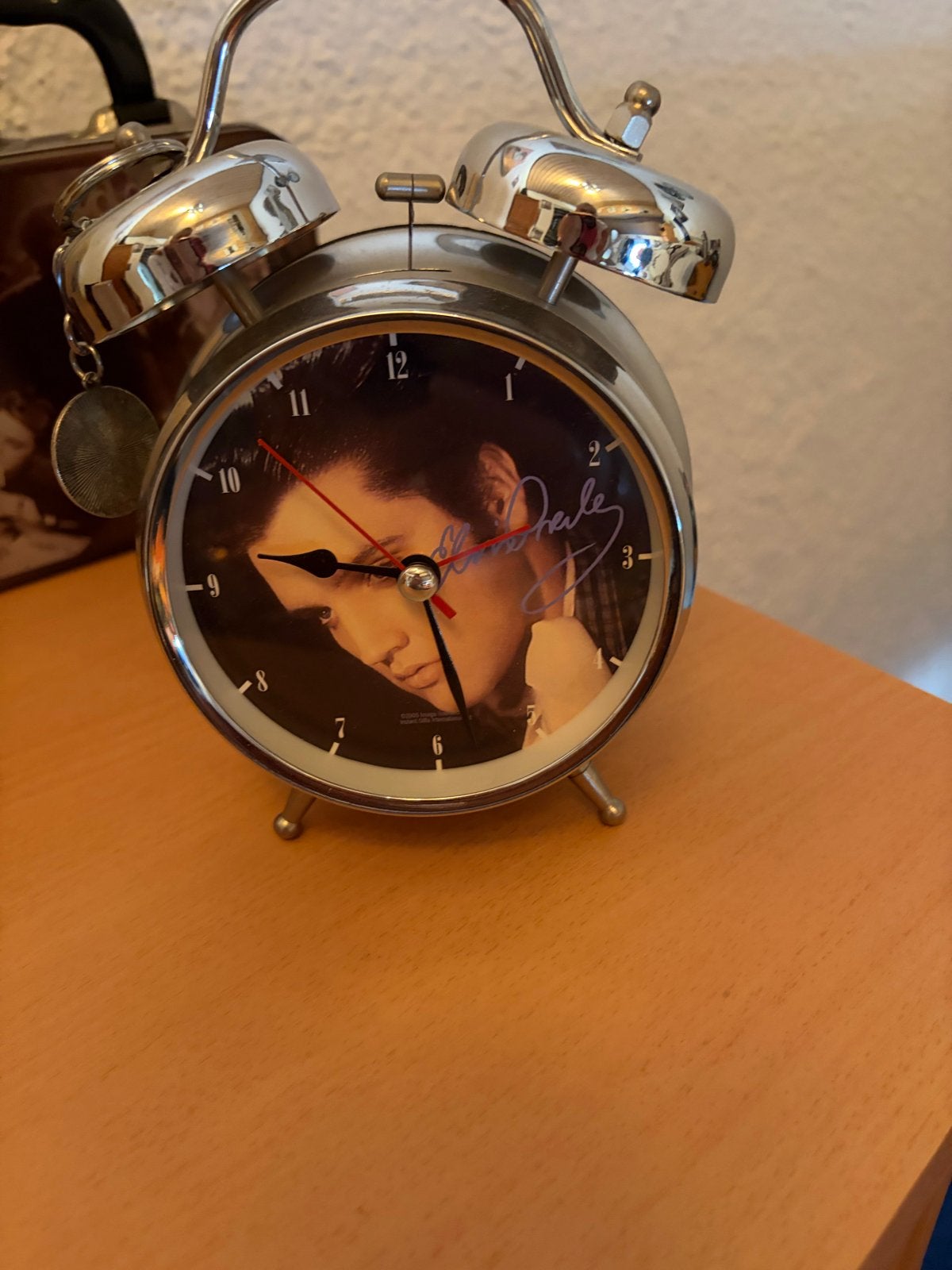 Vintage Elvis Presley Wekker - Zilverkleurig, Antiek en Kunst, Ophalen