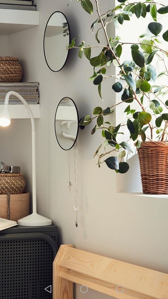 Leuke speelse Ikea spiegels Plombo, Ophalen, Minder dan 50 cm, Rond, Zo goed als nieuw