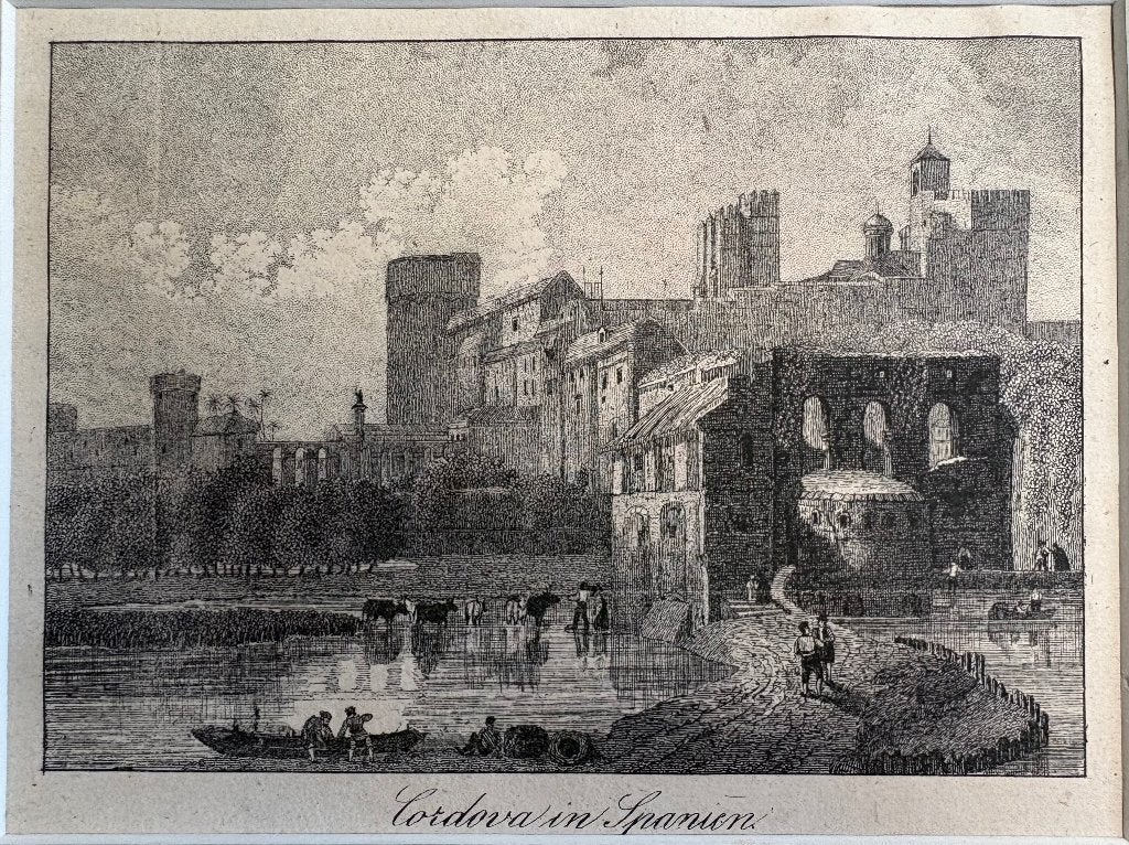 Gravure van de stad Córdoba (James Charles Armytage, 1836), 1800 - 1899, 12 cm, Landschap, 17 cm