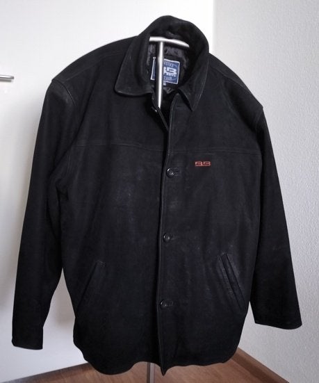 Bad Boys Genuine Leather jacket suède leren jas L, Maat 52/54 (L), Bad Boys, Zwart, Ophalen of Verzenden