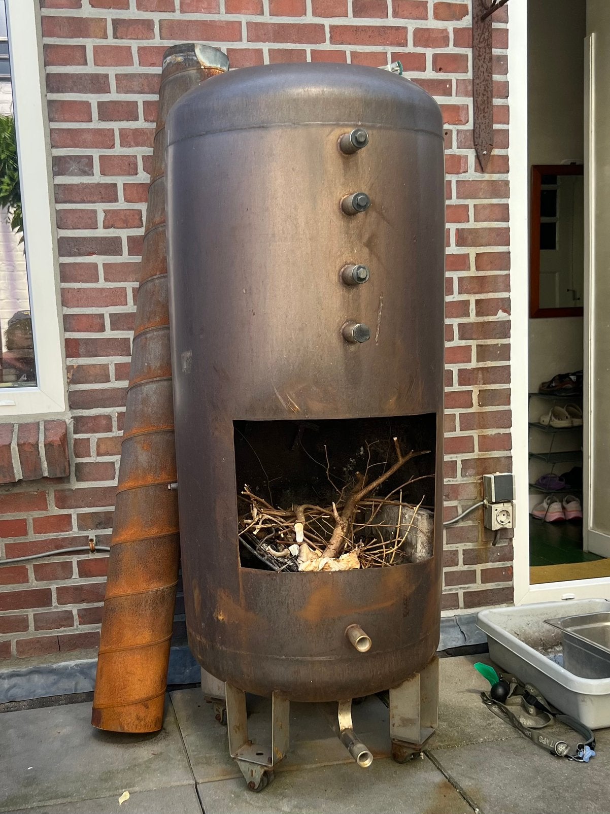 Buitenkachel / BBQ, Tuin en Terras, Tuinhaarden, Ophalen of Verzenden, Gebruikt
