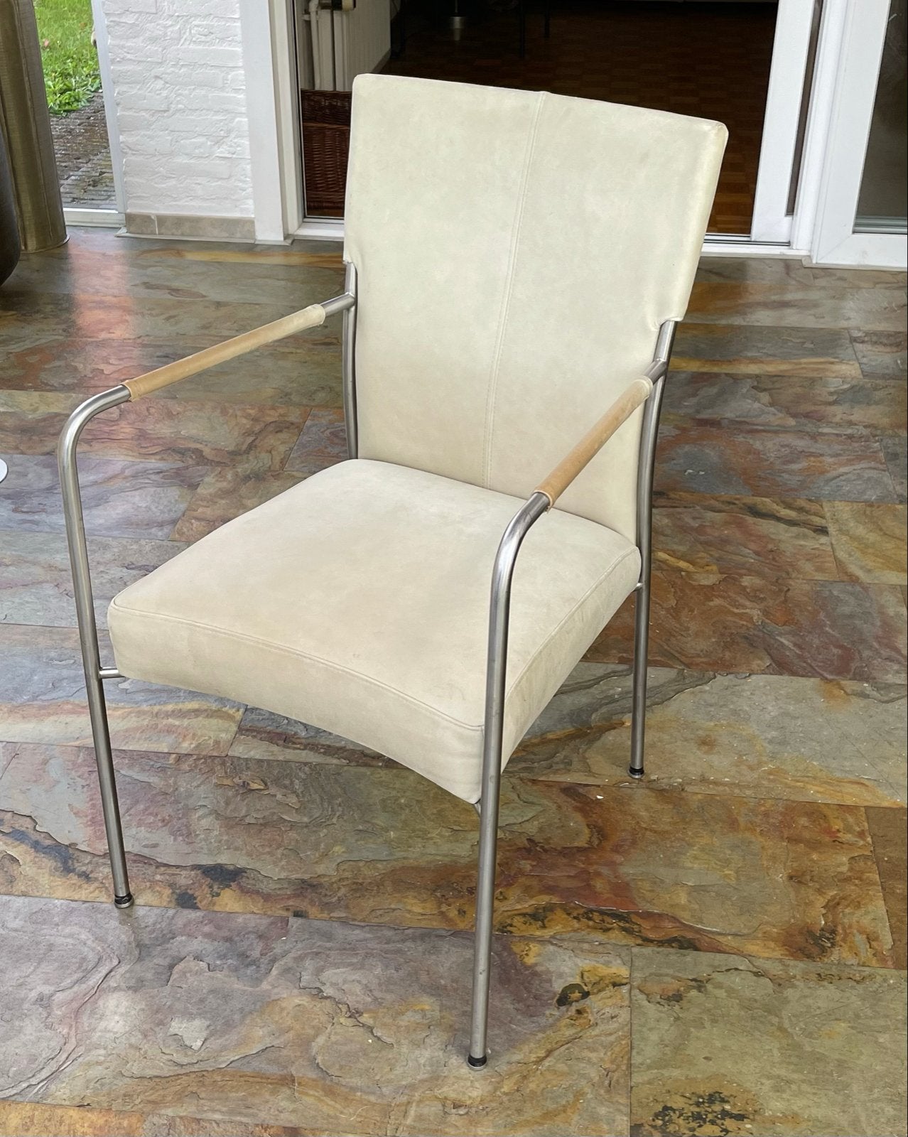 8 Bert Plantagie eetkamerstoelen, opnieuw bekleed leer, Ophalen, Gebruikt, Overige kleuren, Leer