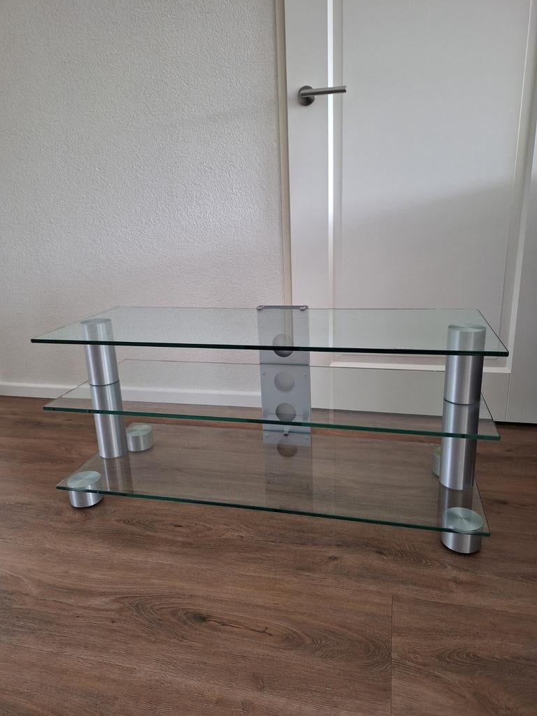 Spectral Glazen TV-meubel / Salontafel, 100 tot 150 cm, Ophalen of Verzenden, Zo goed als nieuw, Glas
