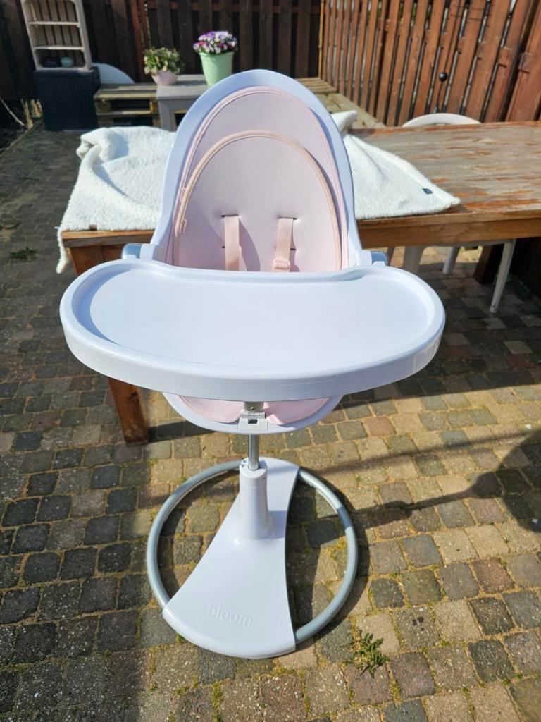 Bloom Fresco Chrome kinderstoel - Wit/Roze, Ophalen, Gebruikt, Overige typen, Gordel(s)