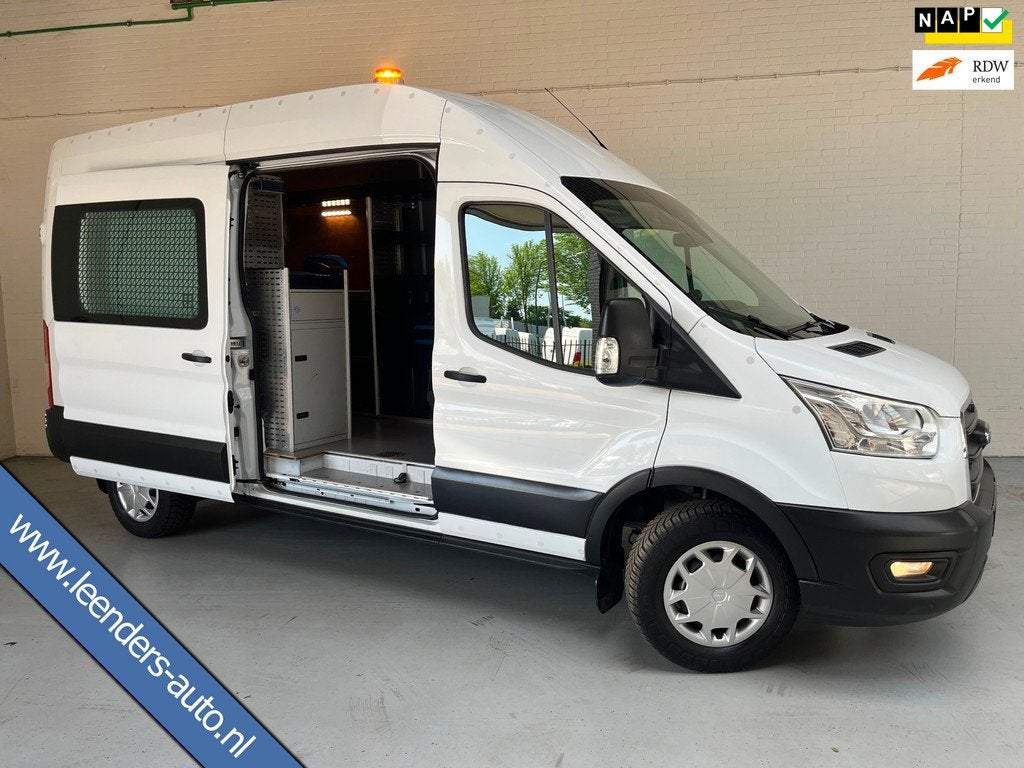 Ford Transit Servicewagen 350 2.0 TDCI 130PK euro6 L3H3 Tren, 4 cilinders, Met garantie (alle), 2800 kg, Wit