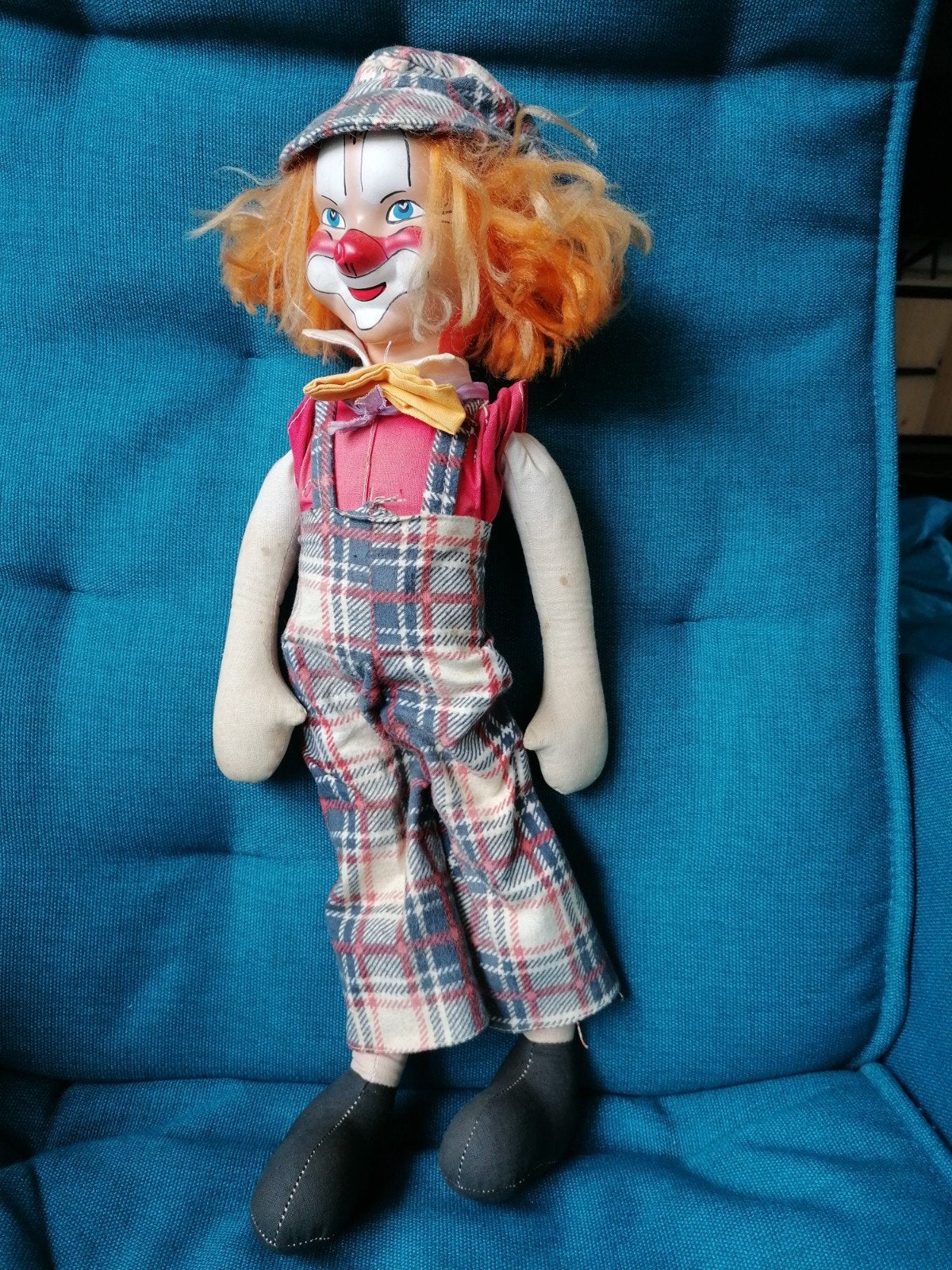 Vintage Clown Pop Jaren 60 Oranje Haar Geruite Kleding, Ophalen of Verzenden, Gebruikt, Pop