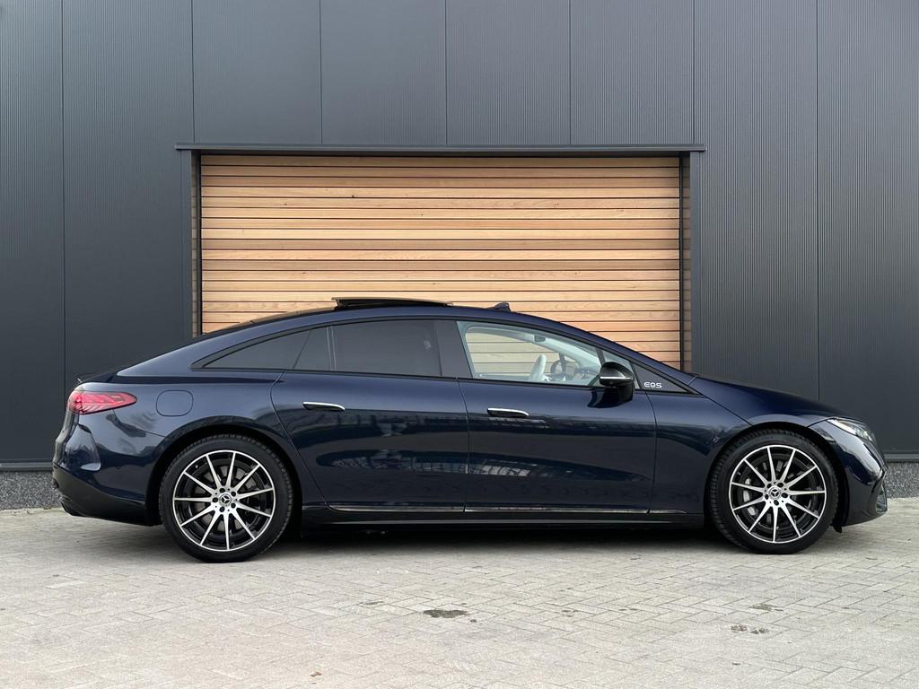 Mercedes-Benz EQS 450+ AMG 108 kWh MASSAGE|HEAD-UP|PANO|STOE, Automaat, Gebruikt, 124 €/maand, Blauw