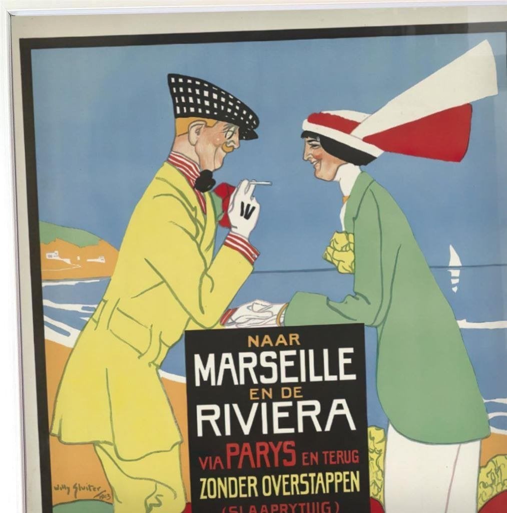 [Poster in Frame] Willy Sluiter HYSM trein affiche, Verzenden, Nieuw, Trein, Overige typen