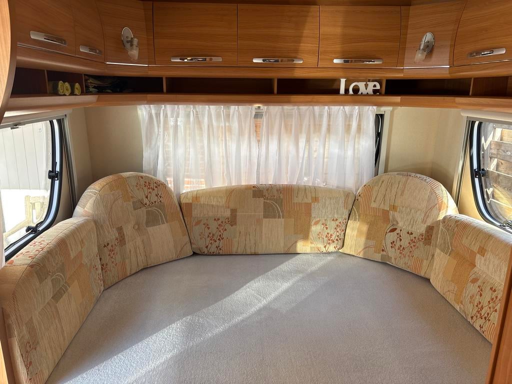 Kussenset rondzit caravan/camper, rugkussens 2.10m breed, Ophalen, Gebruikt