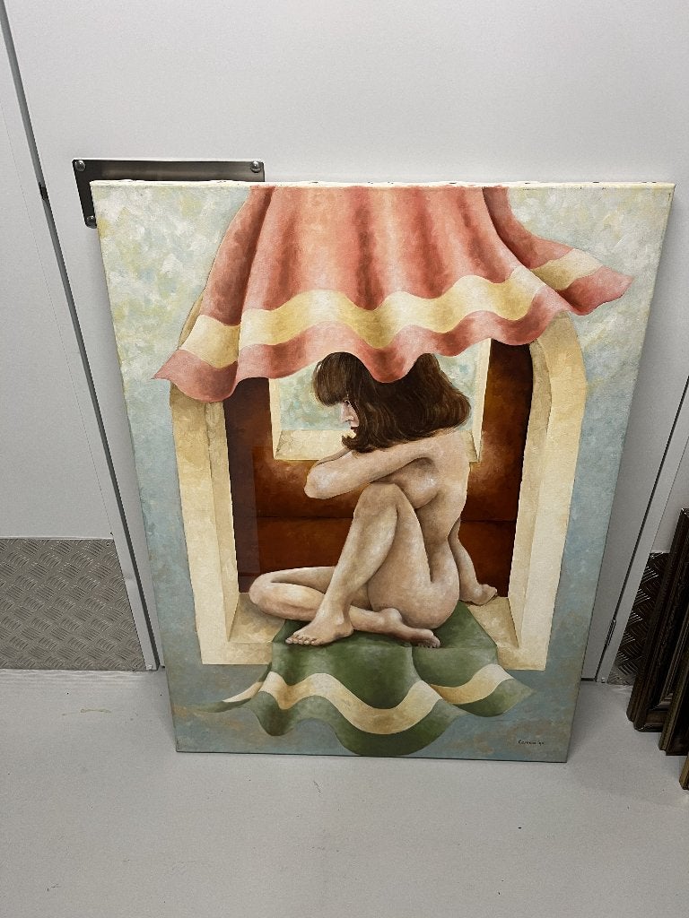 Hommage aan Dali: Meisje voor het raam - Carmina '95, Ophalen, Portret of Personen, Surrealisme, Gesigneerd