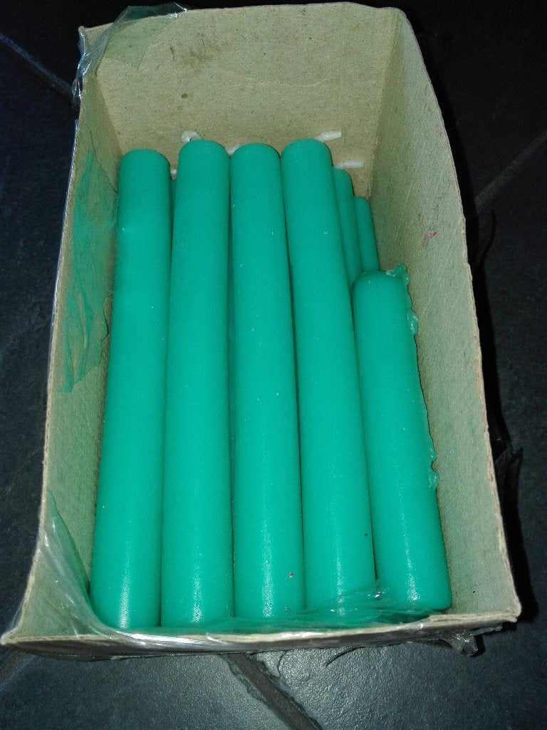 doos groene kaarsen, Ophalen of Verzenden