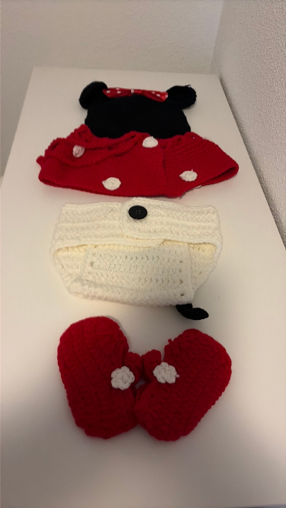 Nieuw eigen gemaakt Minnie Mouse setje 1 maat, Ophalen of Verzenden, Nieuw, Meisje