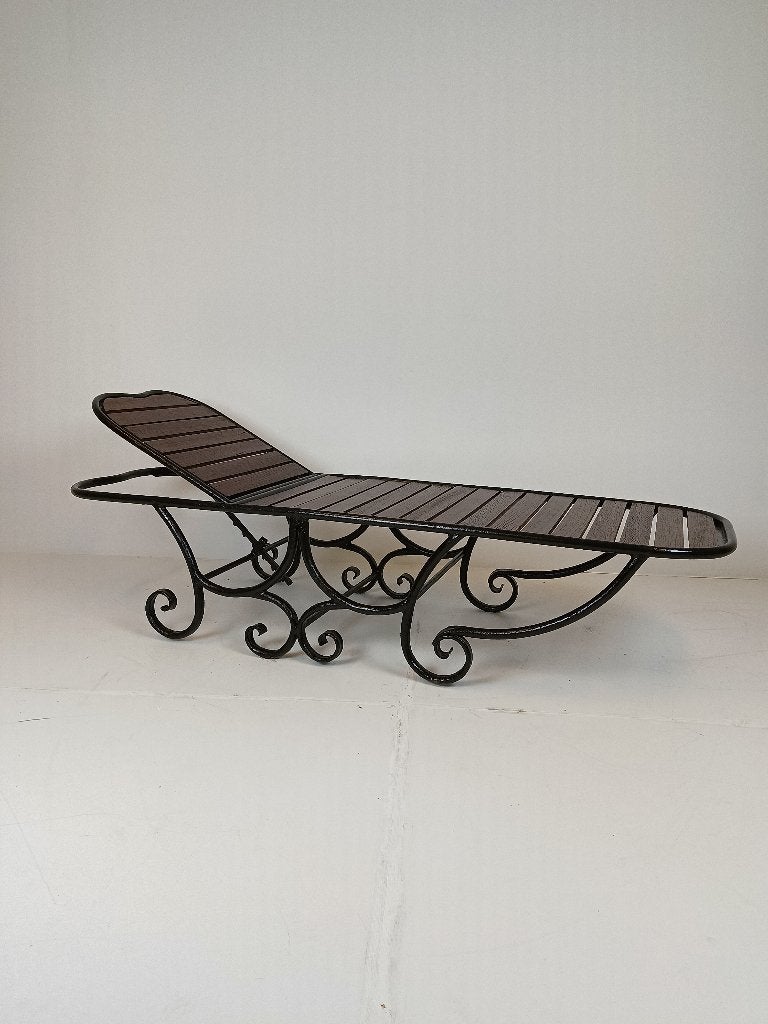 Prachtig Antieke Smeedijzeren Tuin LigBed (italiaans), Ophalen of Verzenden