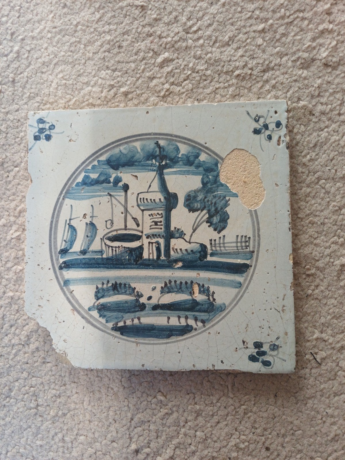 antieke Hollandse wandtegel, Ophalen of Verzenden